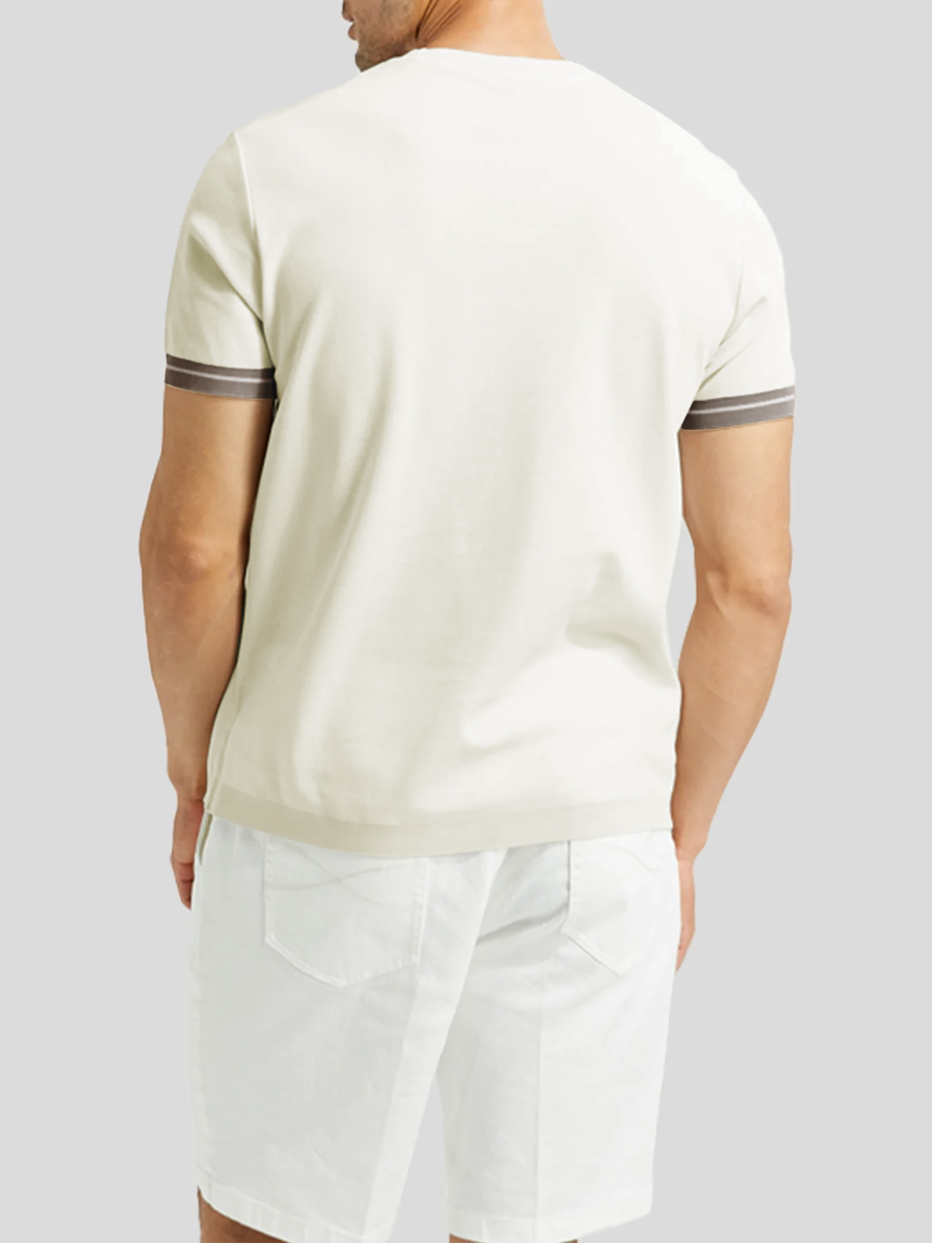 CoolKnit Color Blocked Cuffs Short Sleeve Knitted T-Shirt