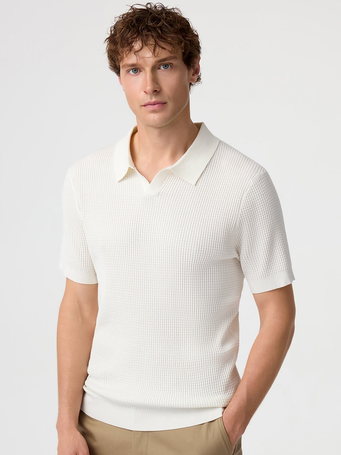 FlexKnit Active Knitted Buttonless Polo