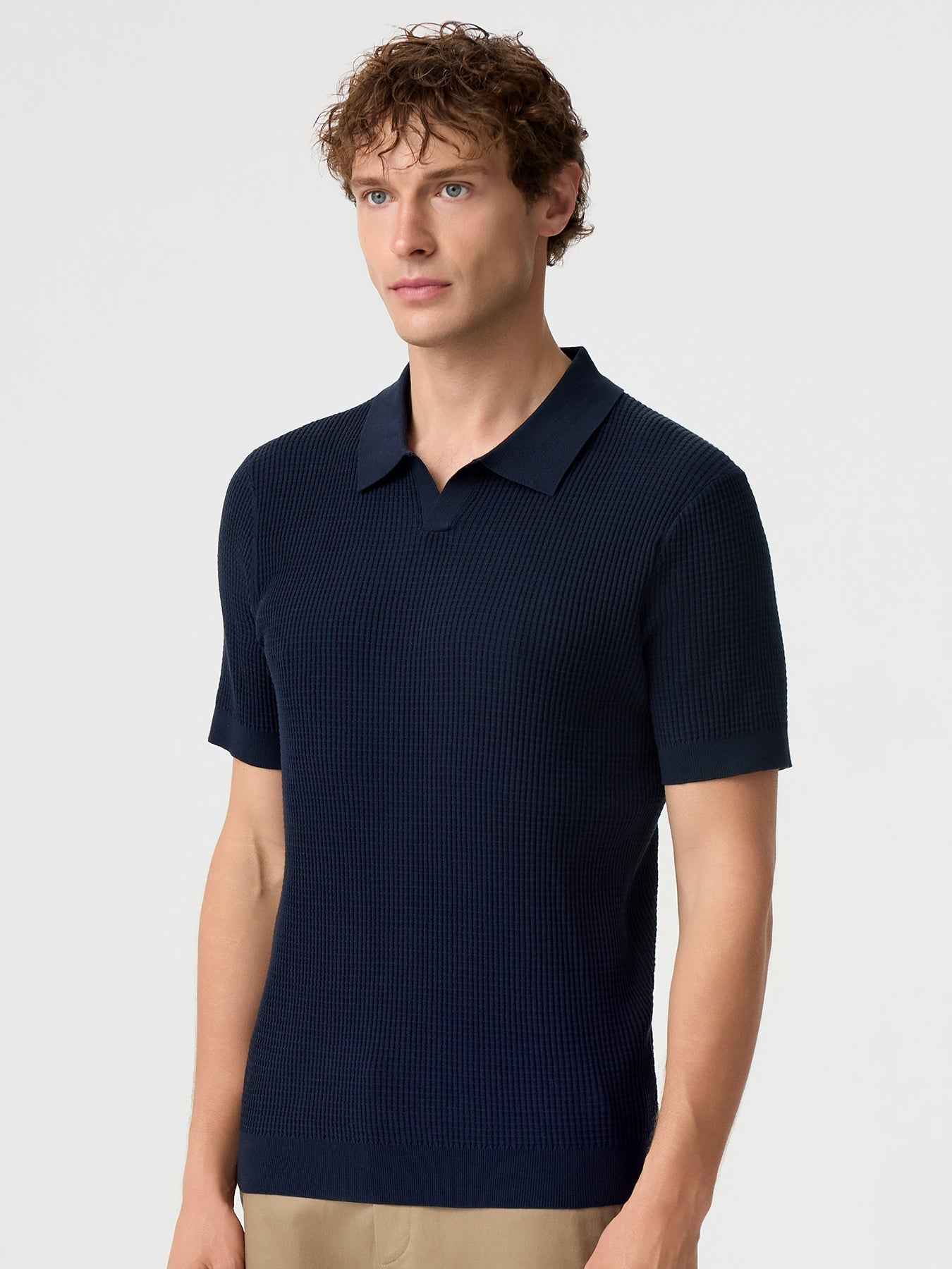 FlexKnit Active Knitted Buttonless Polo