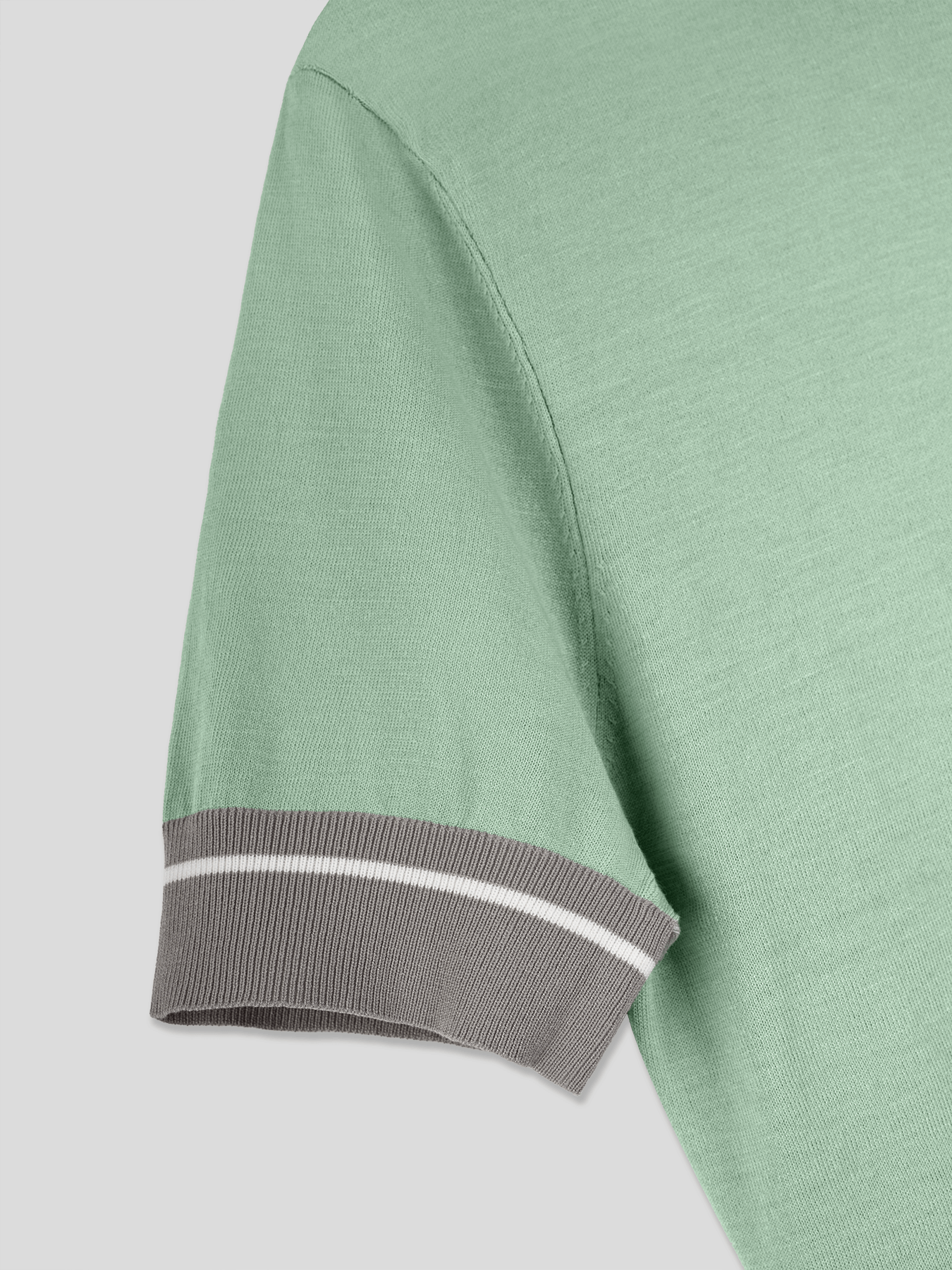 CoolKnit Color Blocked Cuffs Short Sleeve Knitted T-Shirt