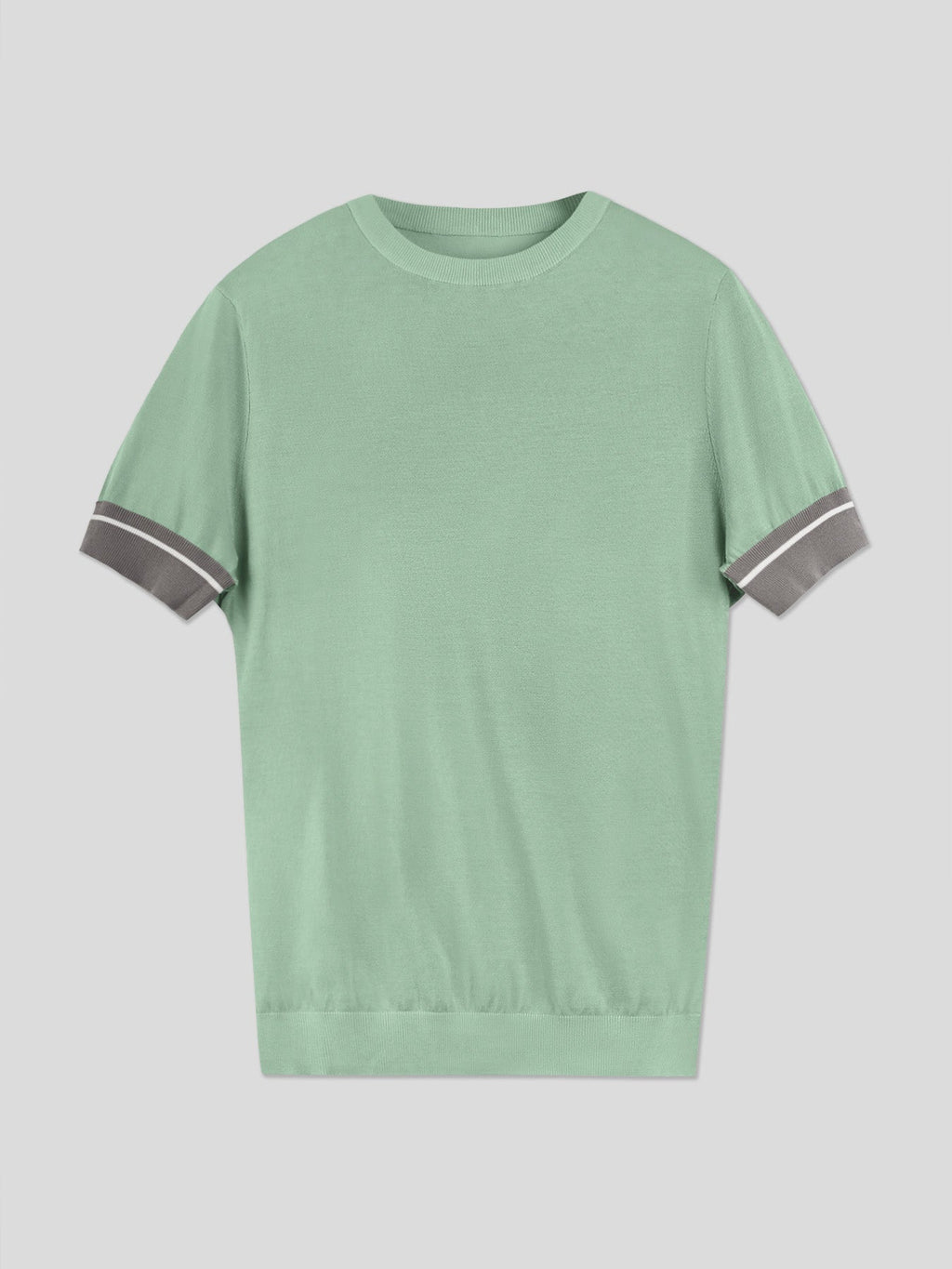 CoolKnit Color Blocked Cuffs Short Sleeve Knitted T-Shirt